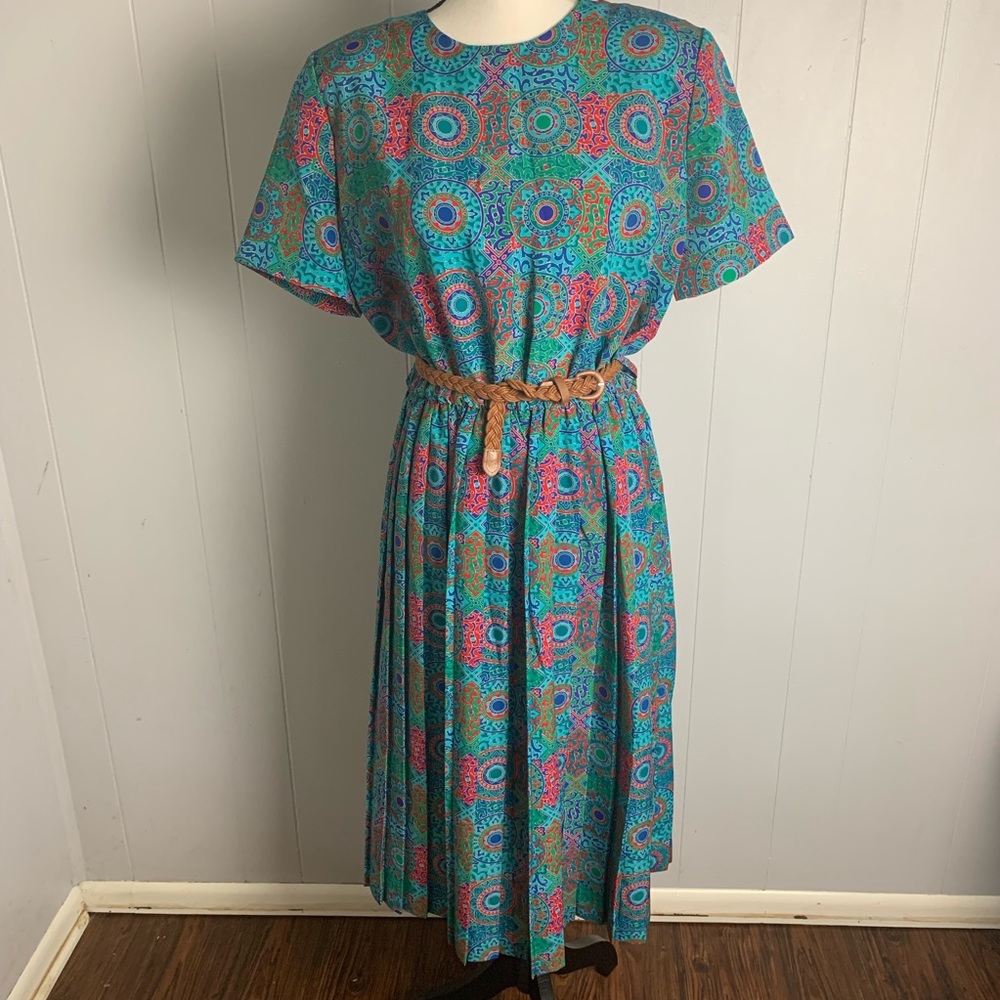 Vintage Breli Originals Geometric Print Dress-14